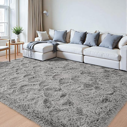 Beglad Shag Rugs for Living Room, Grey Area Rugs 5x7 Feet Upgrade Anti-Skid Modern Minimalist Style Memory Foam Rugs for Bedroom, Indoor Carpet Suitable for Boys Teens Room Decor