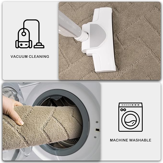 PURRUGS Dirt Trapping Door Mat 32" x 47", Non-Slip Machine Washable Entry Rug, Shoe Scraper, Dog Doormat, Super Absorbent Welcome Mat for Front & Back Door, Muddy Wet Shoes & Paws, Taupe