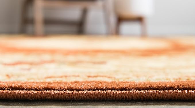 Unique Loom Versailles Collection Traditional Classic Floral Motif Area Rug (2' 7 x 10' 0 Runner, Terracotta/ Ivory)