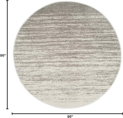 SAFAVIEH Adirondack Collection Area Rug - 8' Round, Light Grey & Grey, Modern Ombre Design, Non Shedding & Easy to Clean, Ideal for Living Room, Bedroom, Office, Dining Space (ADR113C)