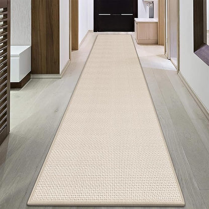 GOYLSER 18ft Jute Running Rugs for Hallway, Kitchen Rug Runner Non Slip Washable Hall Runner Rug, Beige Runner for Kitchen Floor Non Slip