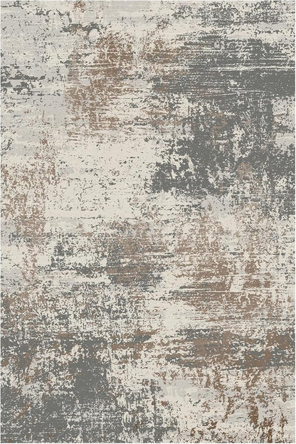Ciicool Modern Abstract Area Rug 2x3 Washable Small Entryway Rugs, Non-Slip Low Pile Throw Rug, Thin Kitchen Bathroom Rug, Grey Brown Floor Carpet for Entrance Living Room Bedroom Indoor Door Mat