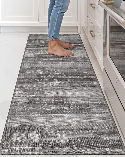 LUMI Washable Kitchen Rug 2x6 for Floor, Non Slip Runner Rugs with Rubber Backing, Low Pile Comfort Area Carpet for Standing, Living Room, Entryway, Laundry, Hallways