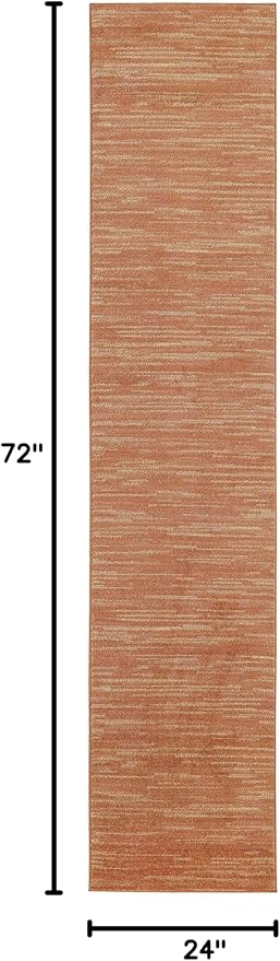 Nourison Home Nourison Essentials Rust 2' x 6' Area Rug - Easy Clean, Non Shedding, Bed Room, Living Room, Dining Room, Kitchen (6' Runner)