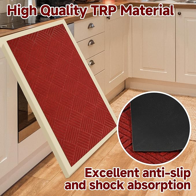 jxgzyy Commercial Christmas Red Carpet Runner, 3'11" x 9'10" Heavy Duty Hallway Runner Rug, Non Slip Area Rugs for Entryway, Outdoor Indoor Kitchen Mat for Living Room Garage Wedding Party Decor