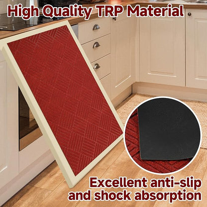 jxgzyy Christmas Door Mat Indoor Entrance, 3'11" x 2'8" Heavy Duty Red Carpet Runner, Non Slip Christmas Rug for Entryway, Patio, Garage, Holiday Decor, Party