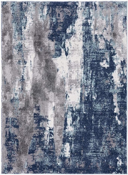 LUXE WEAVERS Euston Collection D.Blue-L.Blue 8x10 Modern Abstract Area Rug