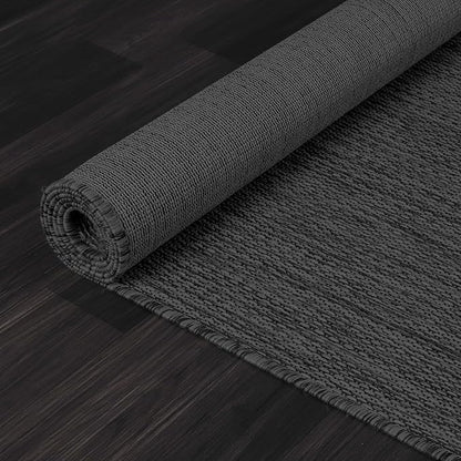 Beverly Rug Indoor Outdoor Rug 10x14, Washable Outside Carpet for Patio, Deck, Porch, Solid Modern Area Rug, Water Resistant, Dark Gray