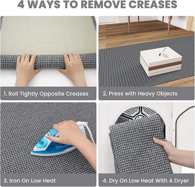 Braided Runner Rug 2x10 Ft Washable Runners for Hallways Non Slip Rubber Backed Kitchen Runners Cotton Long Entryway Runner Indoor, Woven Carpet for Hall Kitchen Entryway, Dark Grey/Grey