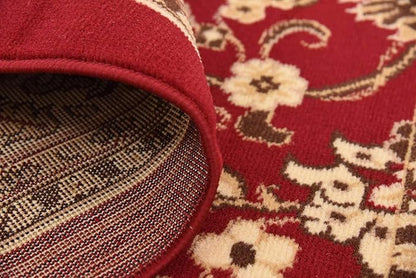 Unique Loom Sialk Hill Collection Area Rug - Washington (7' 10" Square Burgundy/Cream)