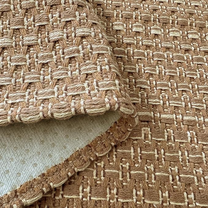 Bathroom Runner Rug,Boho 2x6 ft Hallway Runner,Braided Style Neutral Kitchen Runner Rugs,Faux Jute Rug with Rubber Backing,Machine Washable Solid Entryway Runner Non Slip,Light Brown