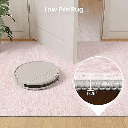 Valenrug Washable Rugs 8x10 - Non Slip 8x10 Area Rugs for Living Room, Stain Resistant Area Rugs for Bedroom, Foldable Machine Washable Area Rug(8'x10', Light Pink)