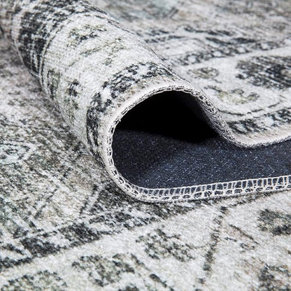 Bloom Rugs Caria Washable Non-Slip 8x10 Rug - Beige/Olive Traditional Area Rug for Living Room, Bedroom, Dining Room, and Kitchen - Exact Size: 7'8" x 10'