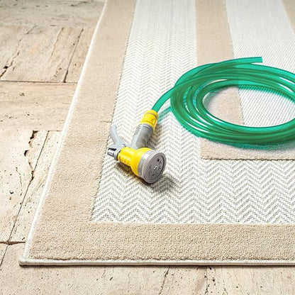 Abani Area Rugs - Modern Minimalist Pattern - Cream Rug for Living Room, Bedroom, Dining Room - Indoor/Outdoor - Easy to Clean - Non-Shedding - 5' x 8'