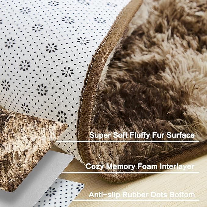 Andency Area Rugs 9x12 for Living Room Home Decor, Large Shaggy Bedroom Carpet, Non-Slip Big Shag Indoor Thick Soft Fluffy Furry Fur Area Rugs for Kids Dorm Nursery Aesthetic, Tie-Dyed Brown