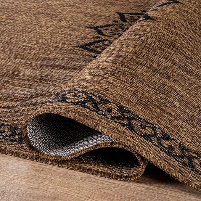 CAMILSON Outdoor Rug 10x14 Medallion Gold Modern Large Area Rugs for Indoor and Outdoor Patios Kitchen and Hallway Mats Washable Porch Deck Outside Carpet (Medallion Gold 10 x 14)