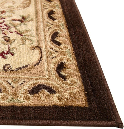 Rugs.com Chateau Collection Rug – 7' 10 Square Brown Medium Rug Perfect for Living Rooms, Kitchens, Entryways