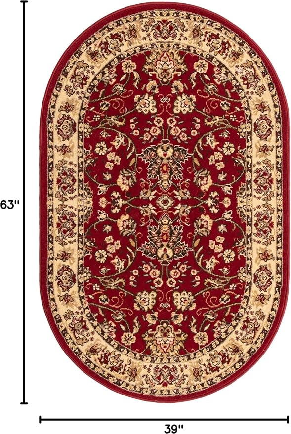 Unique Loom Sialk Hill Collection Area Rug - Washington (3' 3" x 5' 3" Oval Burgundy/Cream)