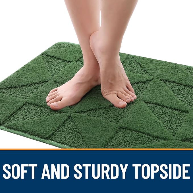 OLANLY Door Mats Indoor, Non-Slip, Absorbent, Dirt Resist, Entrance Washable Mat, Low-Profile Inside Entry Doormat for Entryway (36x24 inches, Green)