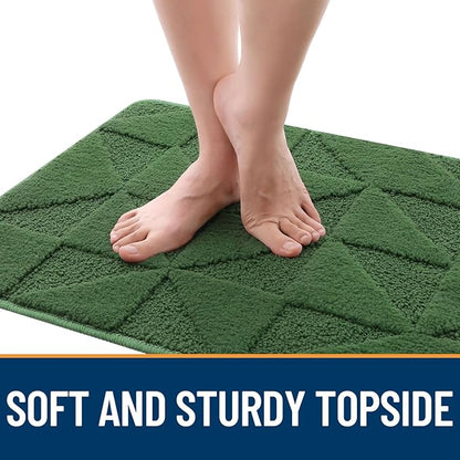 OLANLY Door Mats Indoor, Non-Slip, Absorbent, Dirt Resist, Entrance Washable Mat, Low-Profile Inside Entry Doormat for Entryway (30x17 inches, Green)