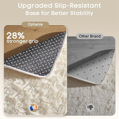 Ophanie 8x10 Area Rugs for Living Room, Upgrade Non-Slip Fluffy Soft Large Shag Bedroom Carpet, Ivory Big Indoor Thick Nursery Rug, Carpets for Boy and Girls Room Dorm Home Decor Aesthetic