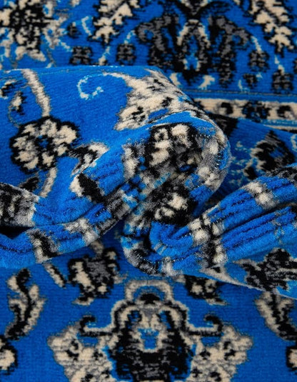 Unique Loom Sialk Hill Collection Area Rug - Washington (9' 10" x 13' 1" Rectangle Dark Blue/Black)