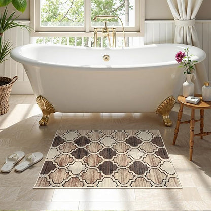 Lahome Moroccan Entry Rug - 2x3 Small Area Rug Washable Rug Non-Slip- Rugs for Entryway Soft Throw Bathroom Door Mat Indoor Entrance Capet for Bedroom Laundry Room