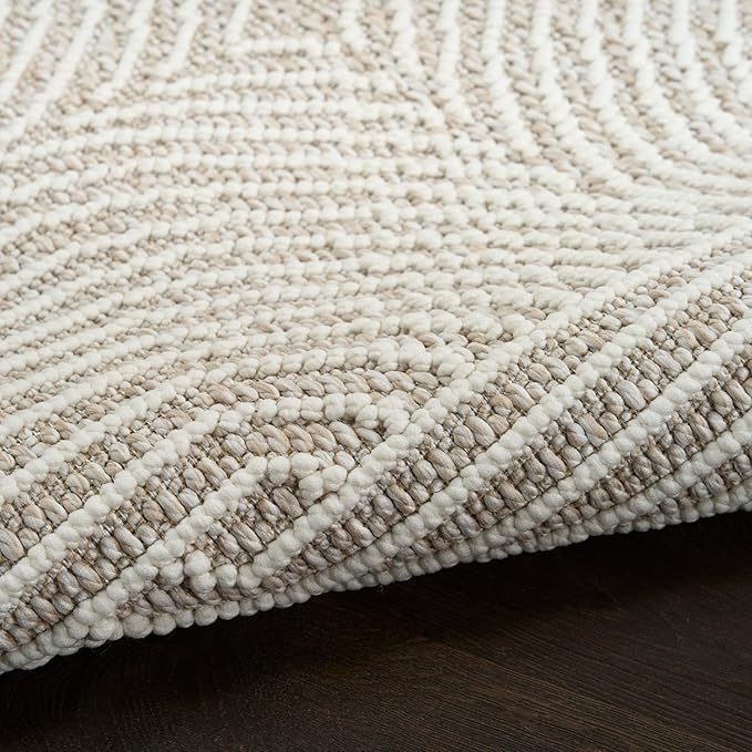 Nourison Home Textured Home Beige Ivory 2'2" x 3'9" Area Rug - Easy Clean, Non Shedding, Bed Room, Living Room, Dining Room, Kitchen (2' x 4')