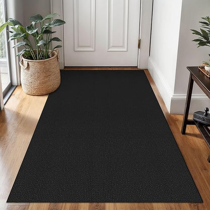 Braided Area Rug 3x5 Ft Washable Rugs for Entryway Non Slip Throw Rugs Boho Door Mat Indoor Entrance Cotton Kitchen Mats Woven Front Door Carpet for Foyer Living Room, Black/Grey