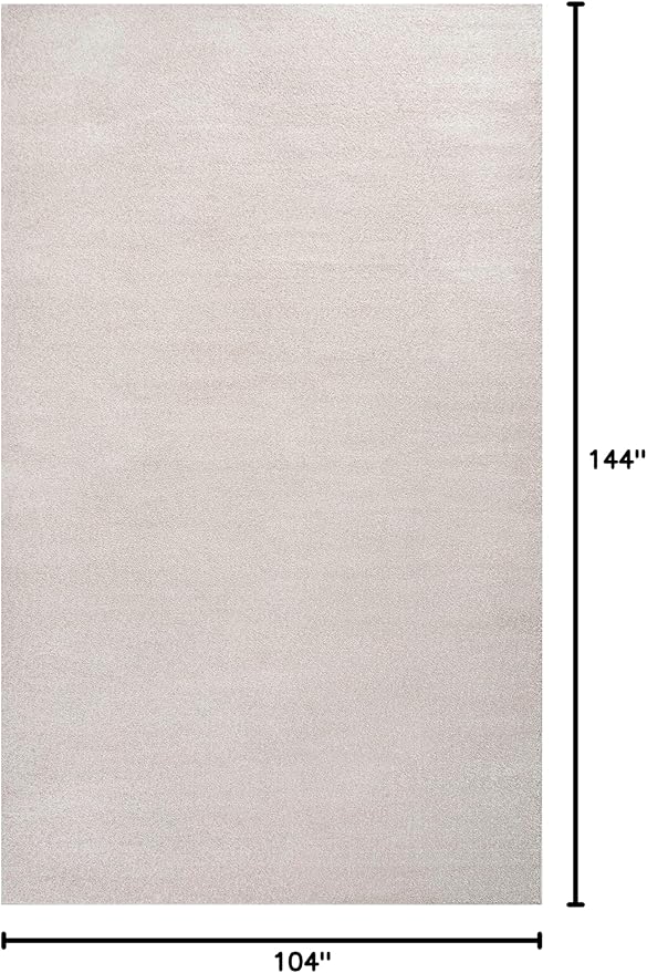 Eyely UES100D-9 Supersoft Haze Solid Low-Pile Indoor Area Rug Casual;Contemporary;Solid;Traditional, Bedroom, Kitchen, Living Room, Easy-Cleaning, Non-Shedding, 9 X 12, Ivory