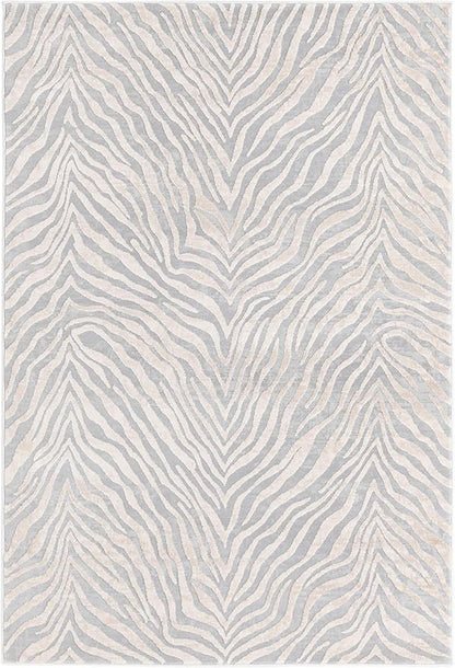 Unique Loom Finsbury Collection Area Rug - Meghan (4' 1" x 6' 1" Rectangle, Gray and Ivory)