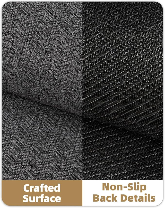 Color&Geometry Thin Indoor Entrance Mats for Home, 17"X29.5" Indoor Mats for Entryway Non Slip Rubber Backed, Dirt Trapper Door Rugs for Entryway Indoor Washable, Charcoal Grey (Rolled-up NO Creases)