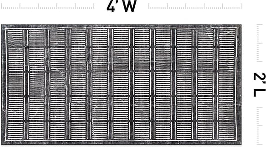 Rugshop Bohemian Stripe Lines Washable Non Slip Area Rug 2' x 4' Black
