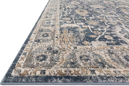 Loloi Teagan Collection TEA-03 Denim/Pebble 2'-8" x 13' Runner Rug, Large, Soft Neutral Rug, High-Traffic for Living Room, Bedroom, Home Office, Dining Area
