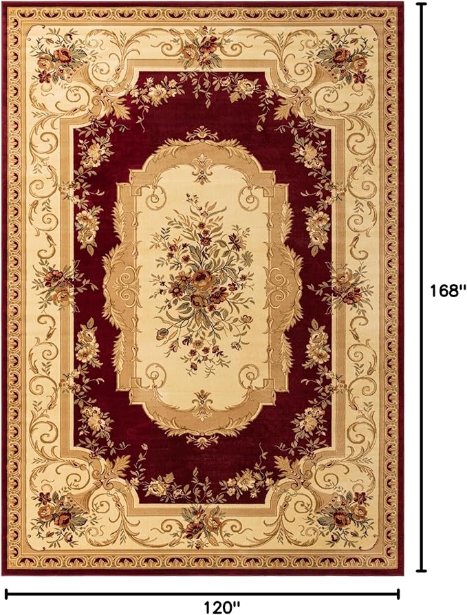 Rugs.com Chateau Collection Rug - 10' x 14' Red Medium Pile Rug