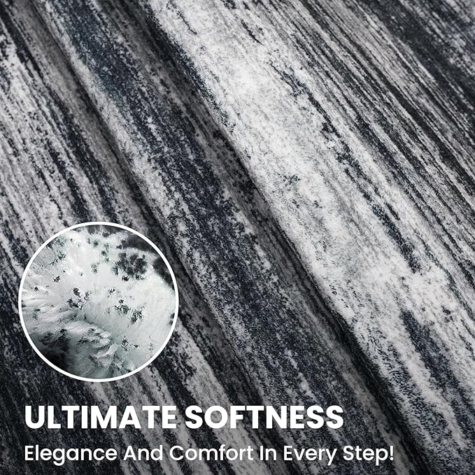 2x5 Modern Abstract Runner Rug for Hallways, Black Super Soft Hallway Decor Kitchen Rugs with Non-Slip, Non-Shedding Washable Rug for Hallways Entryway Bedroom Indoor