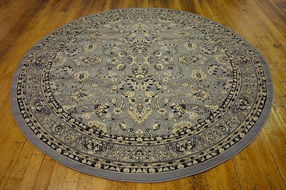 Unique Loom Sialk Hill Collection Area Rug - Washington (8' Round Gray/Black)