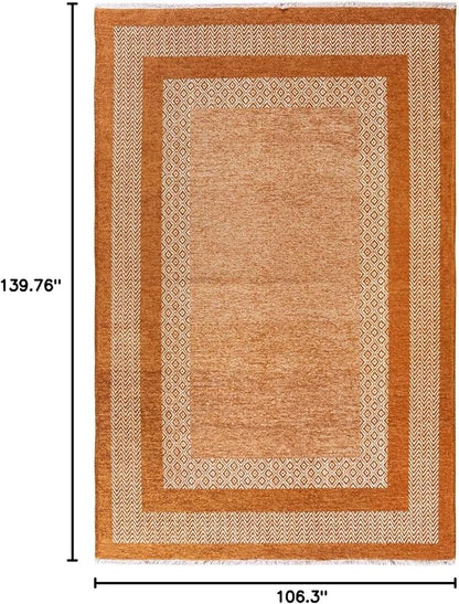Alfa Rich 9x12 Burnt Orange Area Rugs for Living Room Bedroom Decor Cotton Washable Pet Friendly