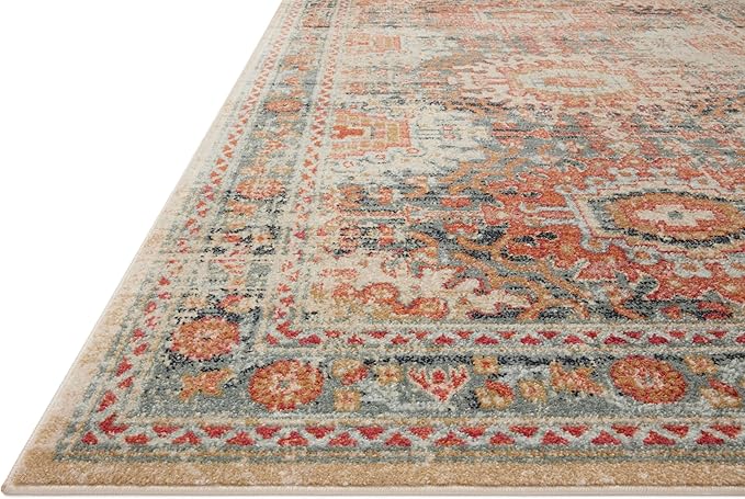 Loloi Jocelyn Collection JOC-03 Mist/Multi 5'-5" x 7'-6" .38" Thick Area Rug