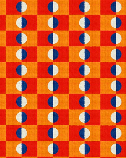 Modern Checkerboard Area Rug with Orange and Red Pattern Vibrant Non Slip Washable 7x12 Rugs for Living Room Dining Room Bedroom Home Office Playroom Large Indoor Carpet Durable Bathmat