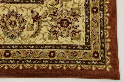 Unique Loom Voyage Collection Traditional Oriental Classic Intricate Design Area Rug (10' 6 x 16' 5 Rectangular, Terracotta/Ivory)