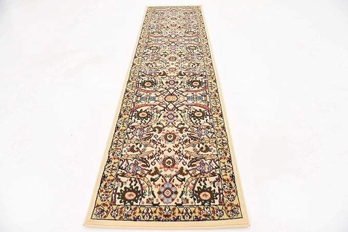 Unique Loom Espahan Collection Area Rug - Cape Cod (2' 7" x 10' Runner, Cream/ Black)