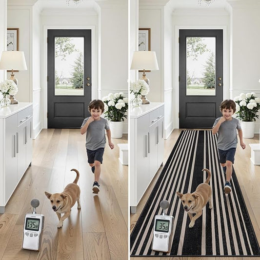 Beeiva Striped Runner Rug for Hallways, 2x6 Washable Runner for Entryway, Black and White Bathroom Runners Non Slip Soft Low Pile Vertical Striped Geometric Print Carpet Rugs for Kitchen Laundry Porch