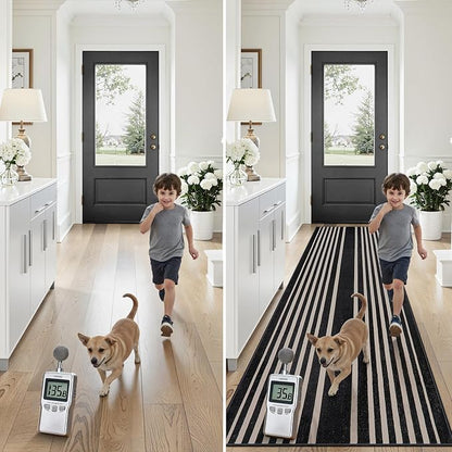 Beeiva Black and White Striped Runner Rug, 2.5x8 Washable Geometric Rugs for Hallway, Non Slip Rubber Backing Indoor Runner Rugs Modern Floor Carpet for Bedroom Bathroom Porch Entryway Rug