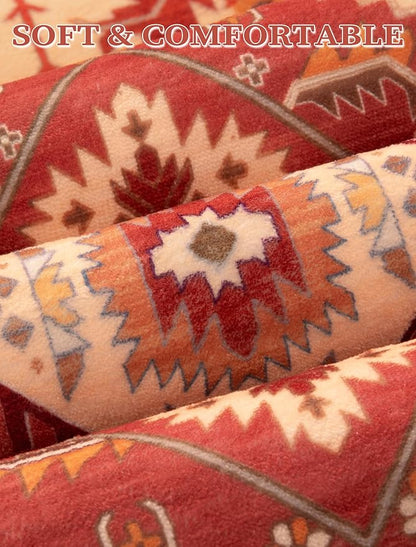 SERISSA Boho Washable Runner Rug, 2x6 Rug Runner Non-Slip Vintage Red Beige Hallway Kitchen Runner Rug Ultra Soft Print Distressed Floor Carpet Runner for Bedroom Bathroom Laundry Living Room