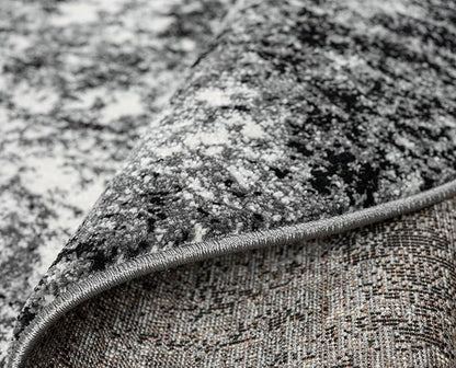 Keen Home Design Area Rugs - 5ft Round Non-Shedding, Abstract Rugs for Kitchen, Living Room, Bedroom, Dining Room, Entryway - Size: 5'3" Round, Abstract Black