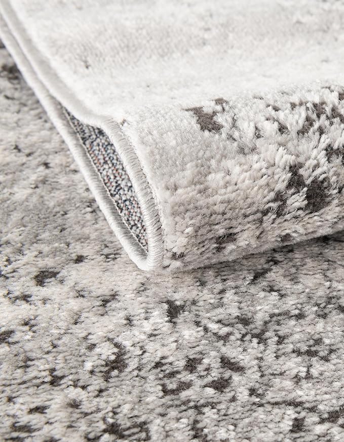 Rugs.com Leipzig Collection Rug – 3x5 Gray Low-Pile Rug Perfect for Entryways, Kitchens, Breakfast Nooks, Accent Pieces