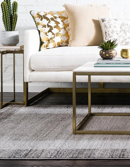 Rugs.com Angelica Collection Rug – 9' x 12' Light Gray Medium Rug Perfect for Living Rooms, Large Dining Rooms, Open Floorplans