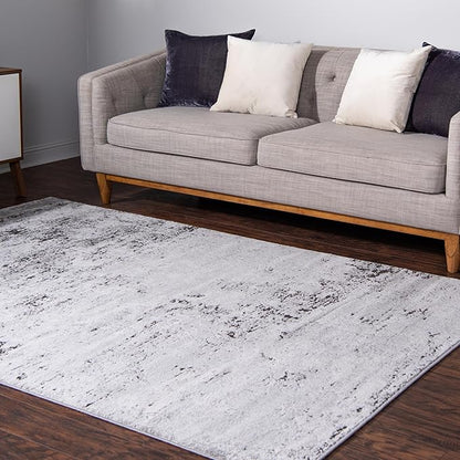Rugs.com Leipzig Collection Rug – 6x9 Gray Low-Pile Rug Perfect for Bedrooms, Dining Rooms, Living Rooms