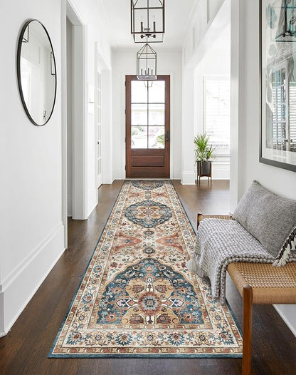 vivorug Runner Rug 2'x7' Vintage Washable Non-Slip Runners for Hallways Kitchen Entryway Laundry Room Carpet Hallway Runner Beige